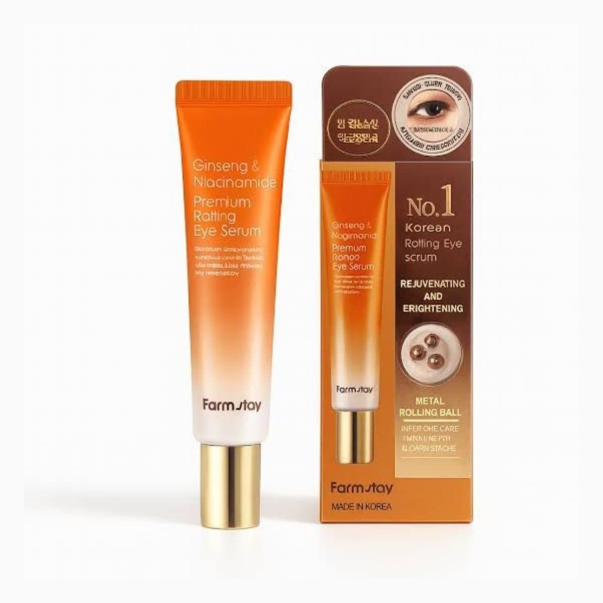 FARMSTAY GINSENG & NIACINAMIDE PREMIUM ROLLING EYE SERUM