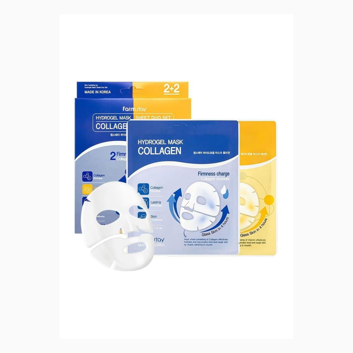 FARMSTAY HYDROGEL MASK SHEET DUO SET (COLLAGEN, VITAMIN)