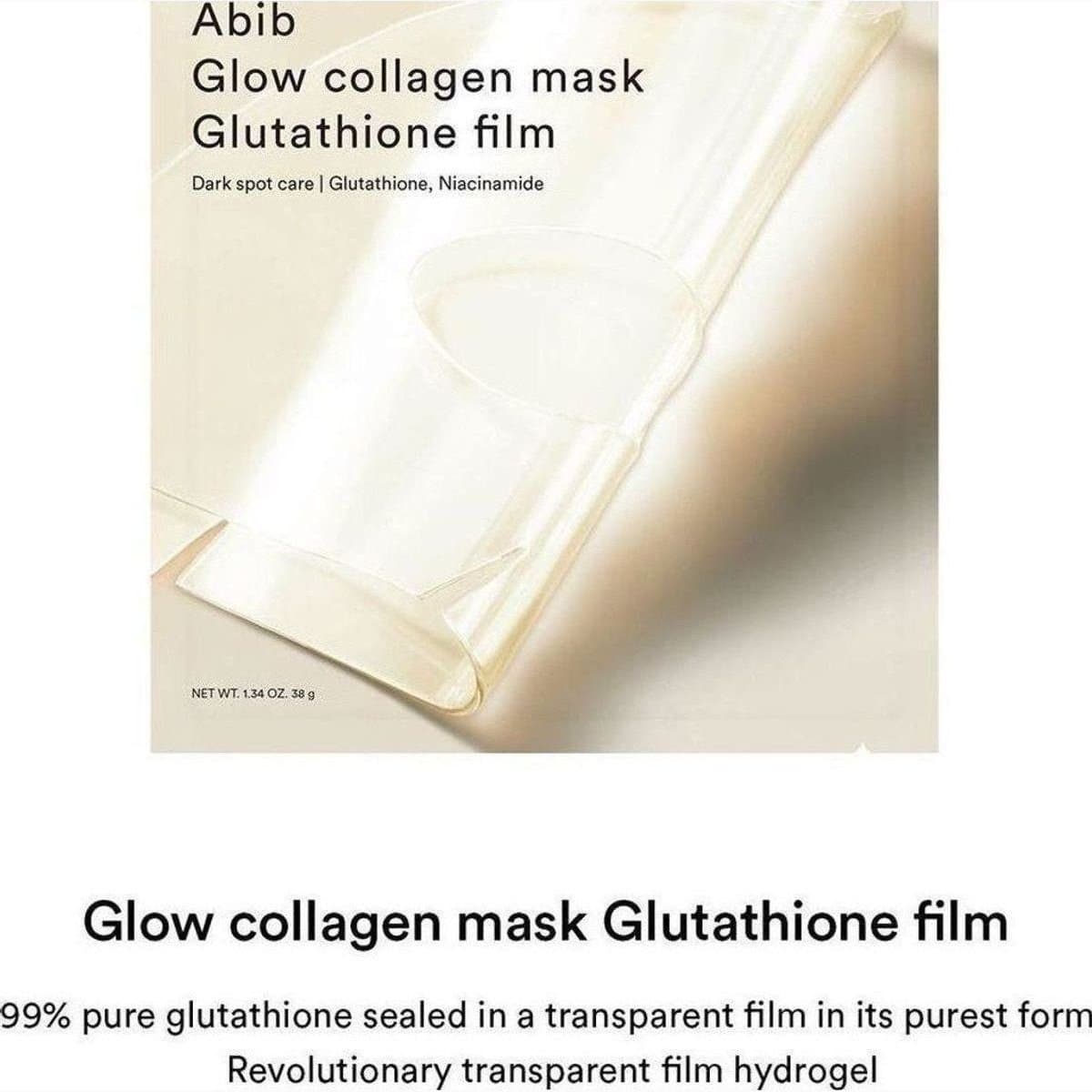 Abib glow collagen mask
glutathione film 1p