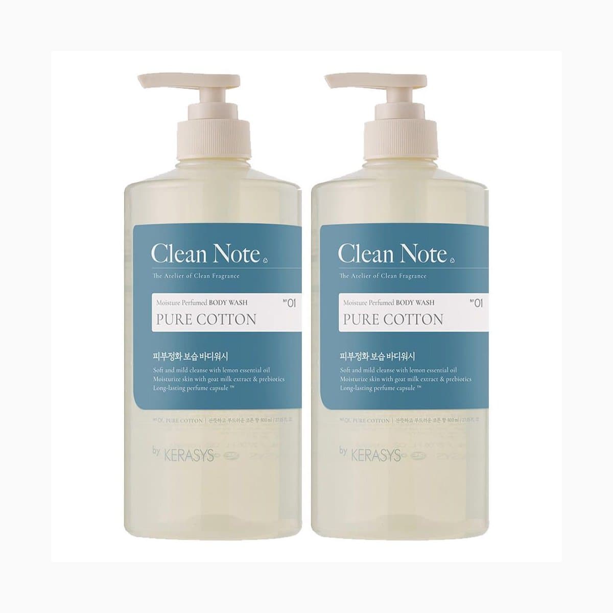 Kerasys Clean Note Body Wash Pure Cotton 800ml
