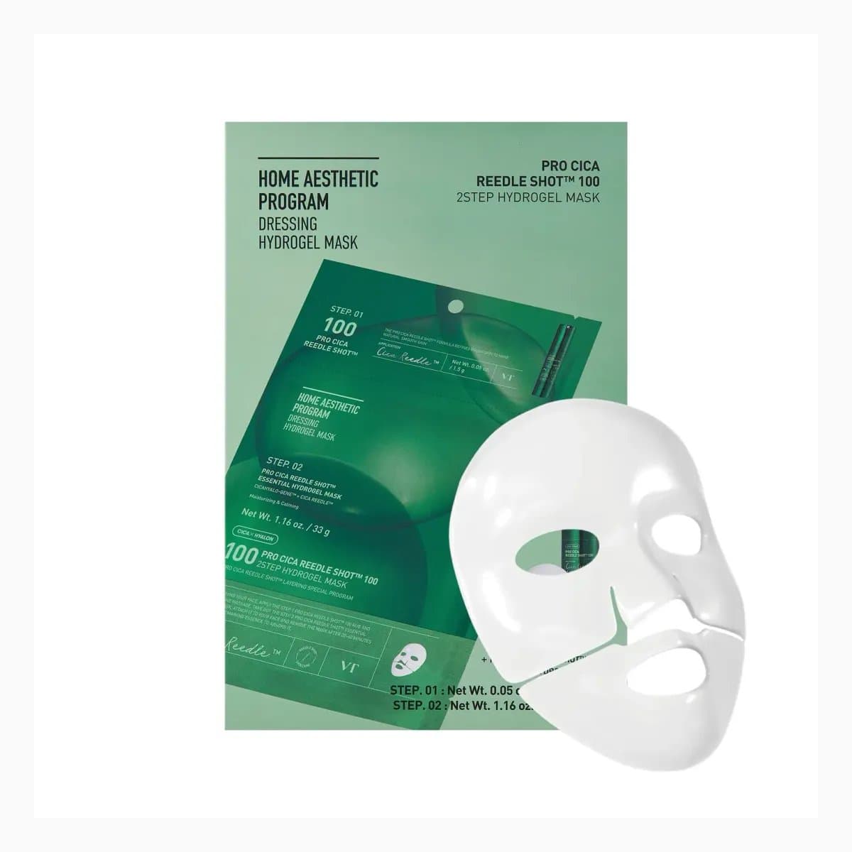 VT PRO CICA REEDLE SHOT 2STEP HYDROGEL MASK (4EA) (1.5g + 33g ) 4ea
