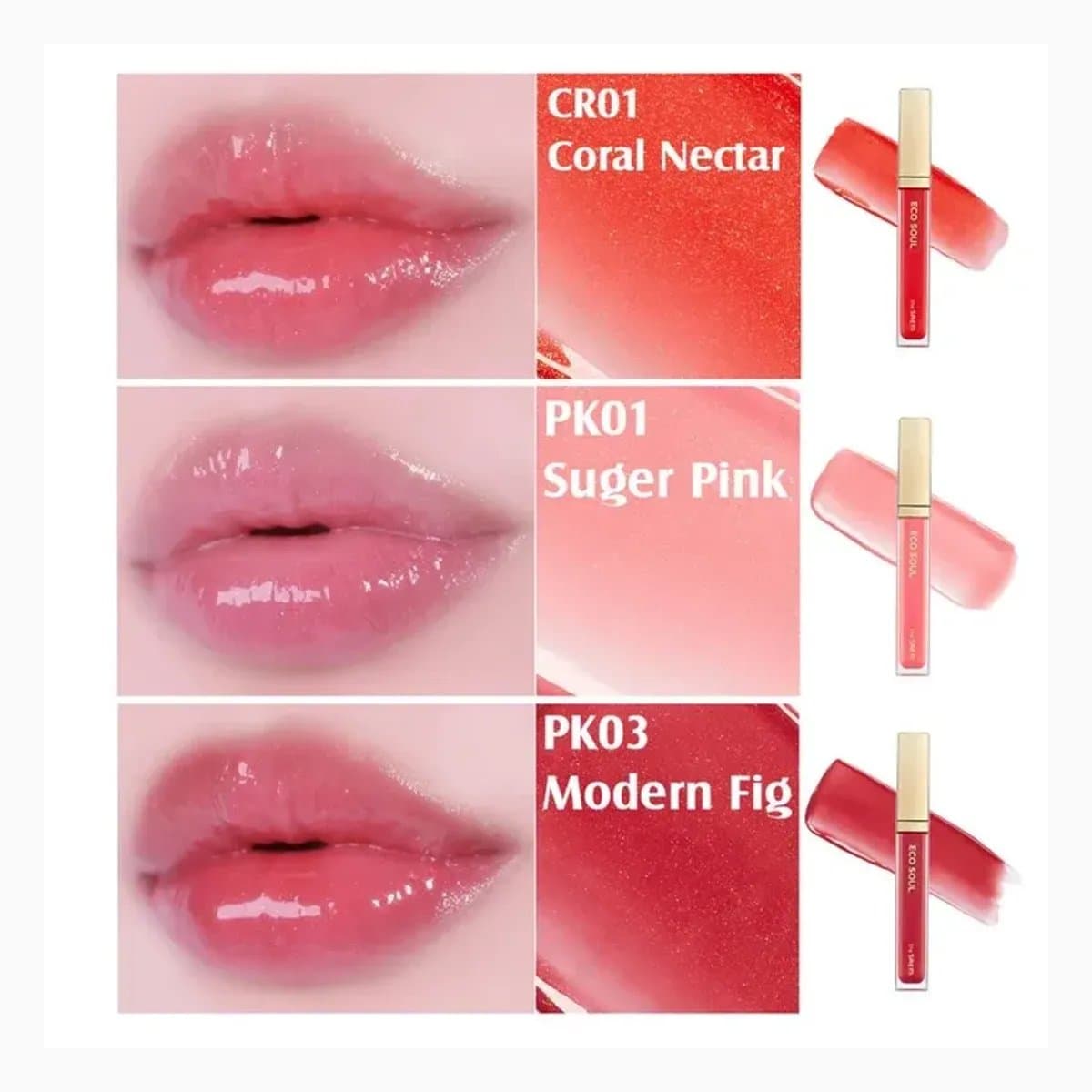 Eco Soul Shine Lip Gloss PK01 Suger Pink_N