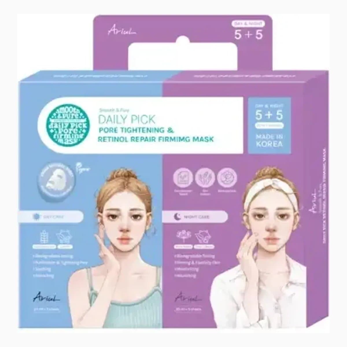 Ariul Smooth & Pure Daily Pick Pore Tightening & Retinol Repair Firming Mask 5+5