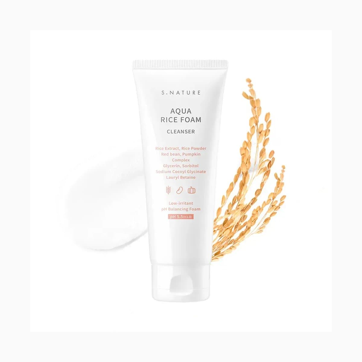 S.NATURE AQUA RICE FOAM CLEANSER 160ml