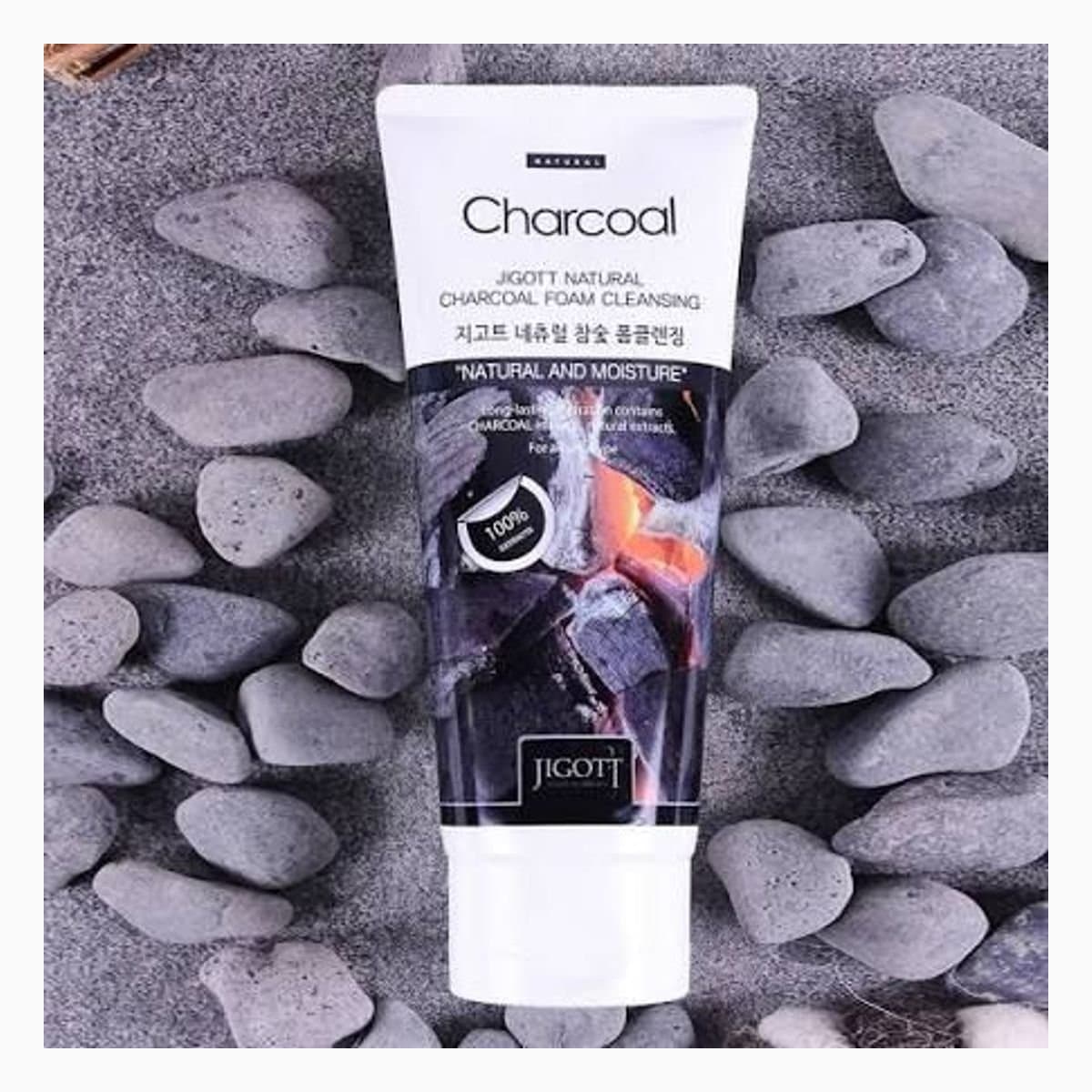 JIGOTT NATURAL CHARCOAL FOAM CLEANSING