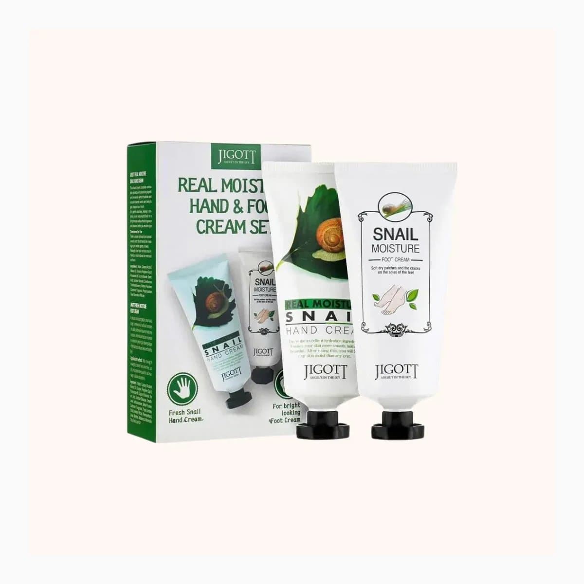 JIGOTT SNAIL REAL MOISTURE HAND&FOOT CREAM SET