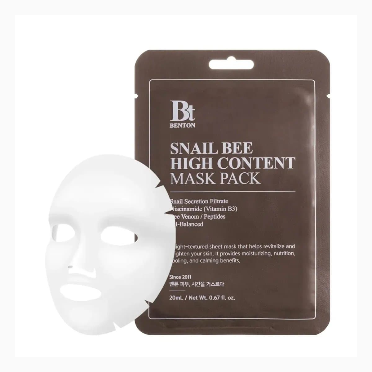 BENTON SNAIL BEE HIGH CONTENT MASK PACK [10EA/1BOX]