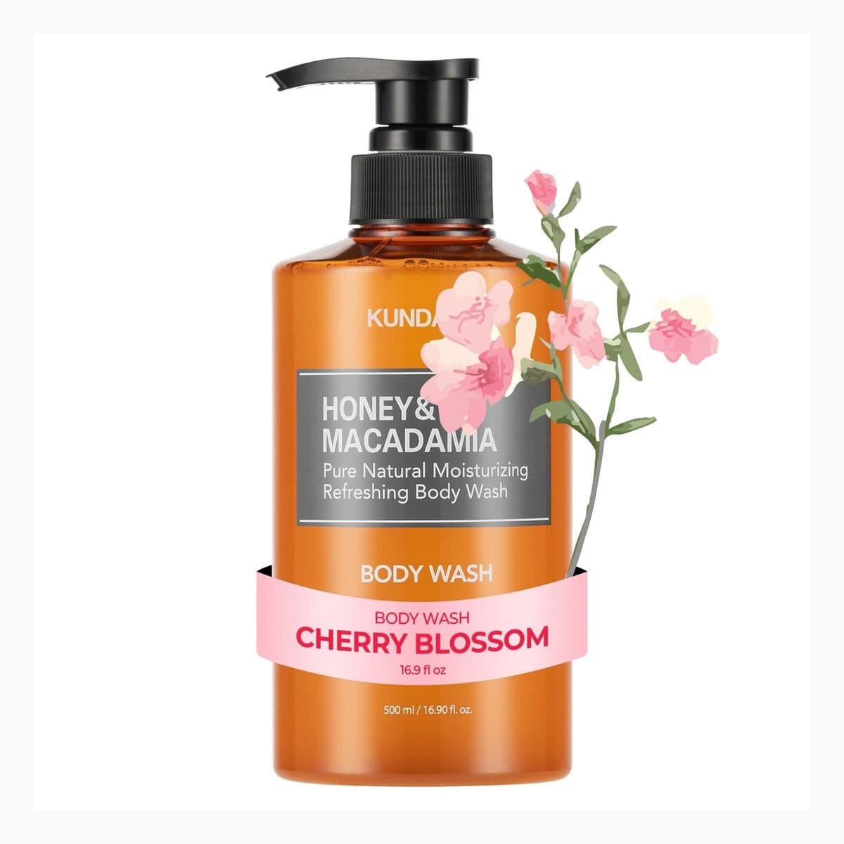 HONEY & MACADAMIA PURE BODY WASH 500ML - CHERRY BLOSSOM