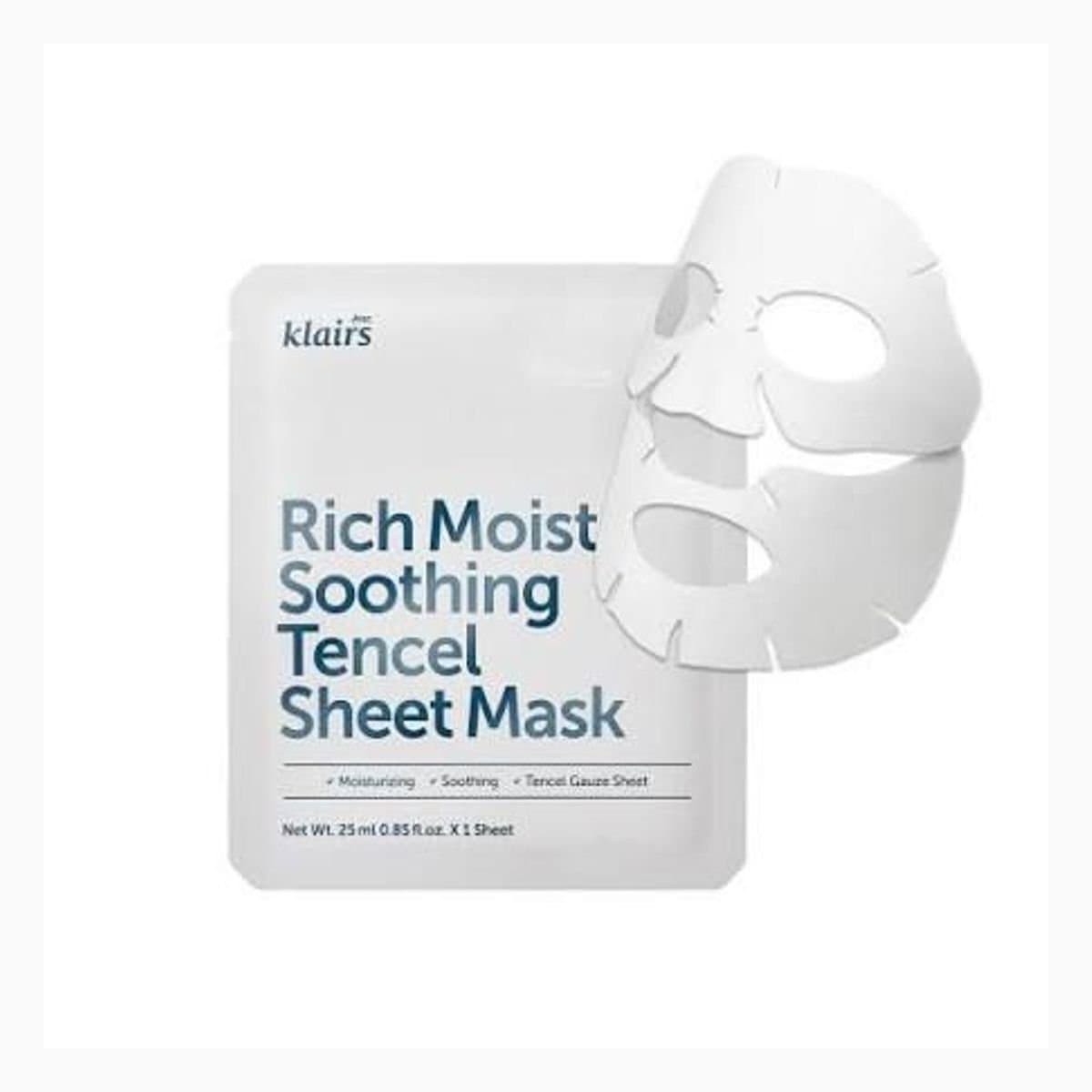 Dear, Klairs Rich Moist Soothing Tencel Sheet Mask 25 mL