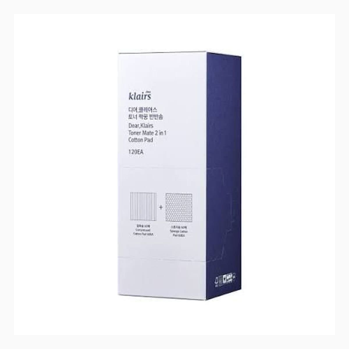 Dear, Klairs Toner Mate 2 in 1 Cotton Pad 120 EA