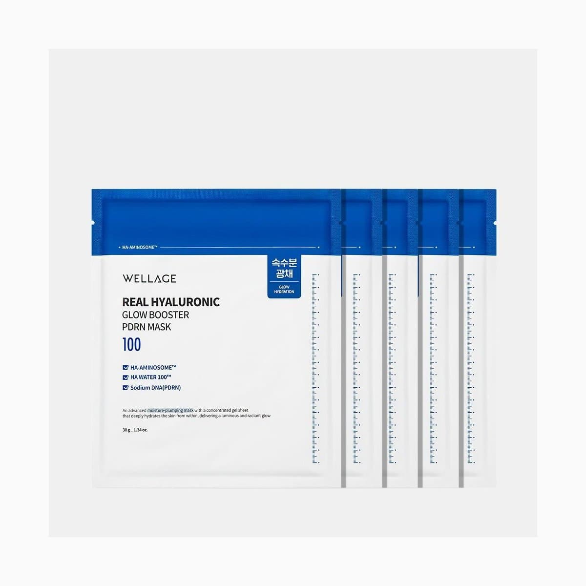 Wellage Real Hyaluronic Glow Booster PDRN Mask 38g