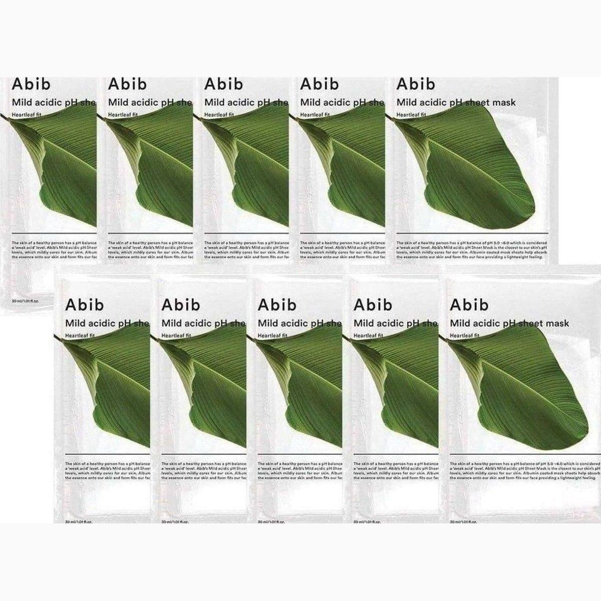 Abib Mild acidic pH sheet mask 
Heartleaf fit