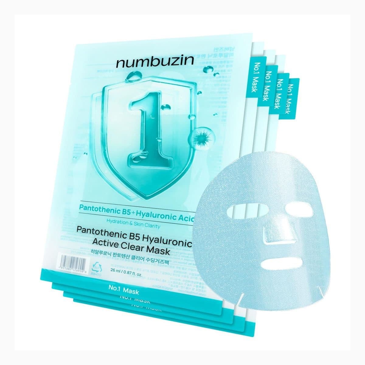 No.1 Pantothenic B5 Hyaluronic Active Clear Mask (5ea)