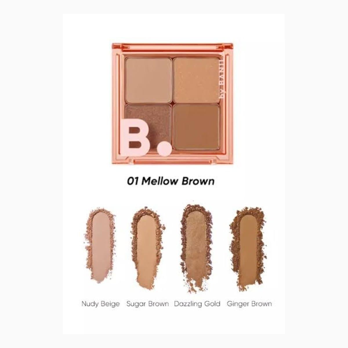 B.by BANILA Mood On Eye Palette 01 Mellow Brown-7G
