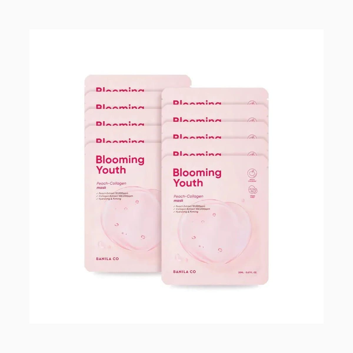 BANILA CO Blooming Youth Peach-Collagen Mask (10ea) 200ml
