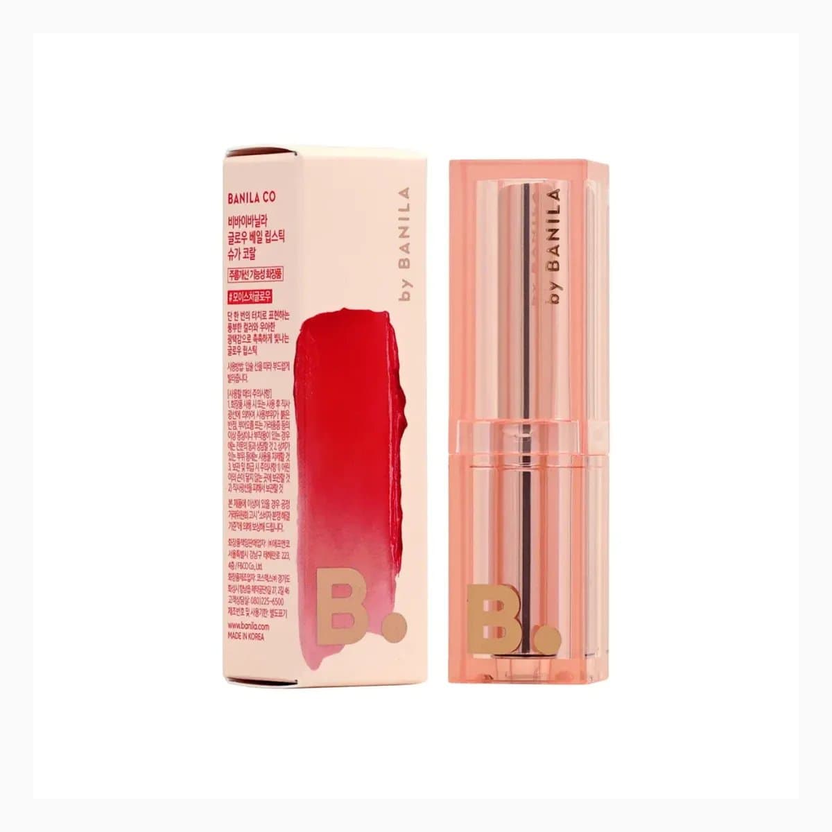 B.by BANILA Glow Veil Lipstick-CR01 Sugar Coral-4.3G