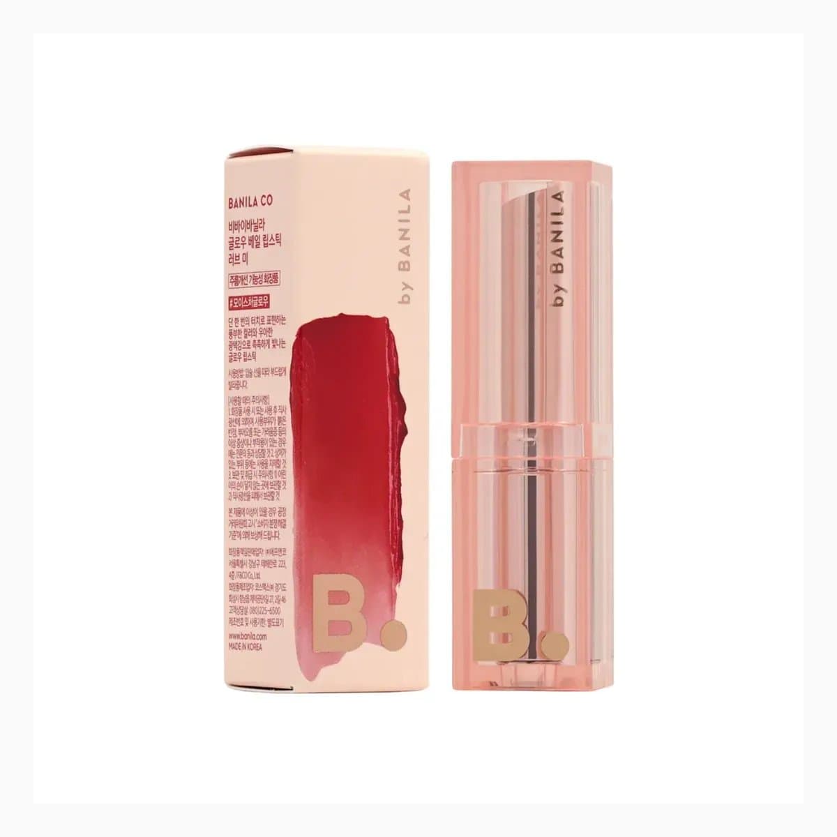 B.by BANILA Glow Veil Lipstick-RD01 Love Me-4.3G