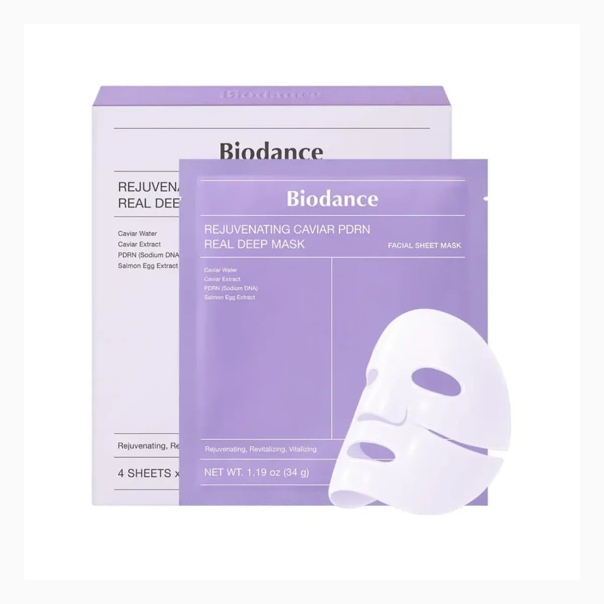 [Biodance] Rejuvenating Caviar PDRN Real Deep Mask 1Box (34g*4ea)