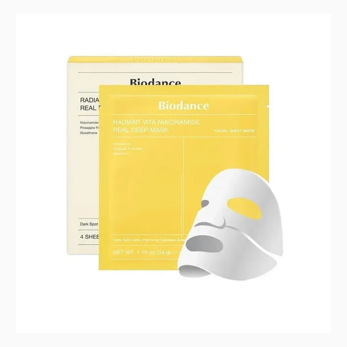 [Biodance] Radiant Vita Niacinamide Real Deep Mask 1Box (34g*4ea)