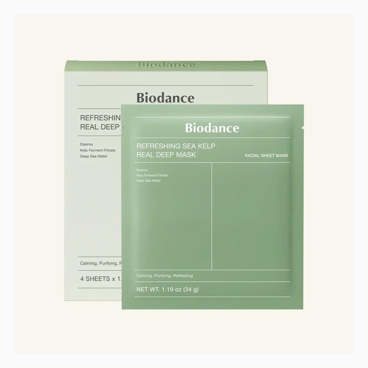 [Biodance] Refreshing Sea Kelp Real Deep Mask 
1Box (34g*4ea)