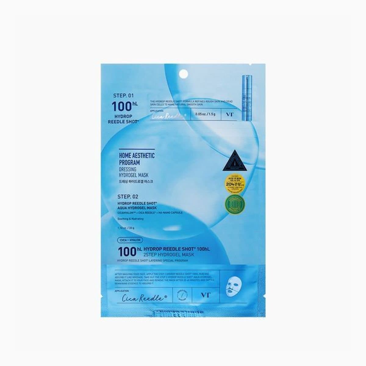 VT HYDROP REEDLE SHOT® 100hL 2STEP HYDROGEL MASK 1.5g + 33g