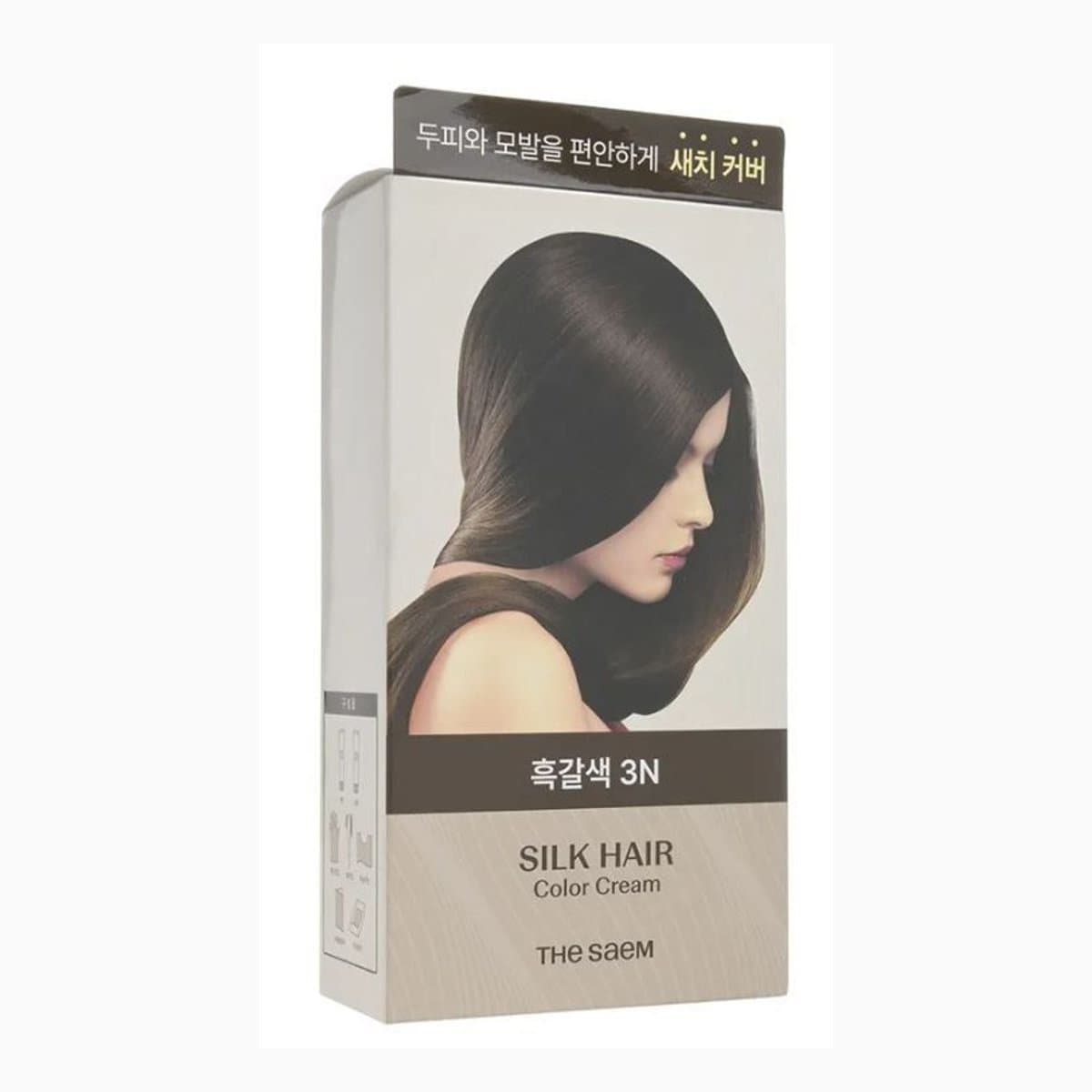 SilK Hair Color Cream Gray Hair Cover Brown Black
