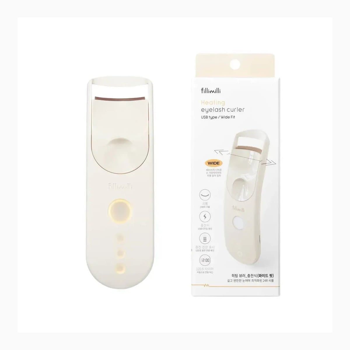 Fillimilli HEATING EYELASH CURLER WIDE FIT USB TYPE