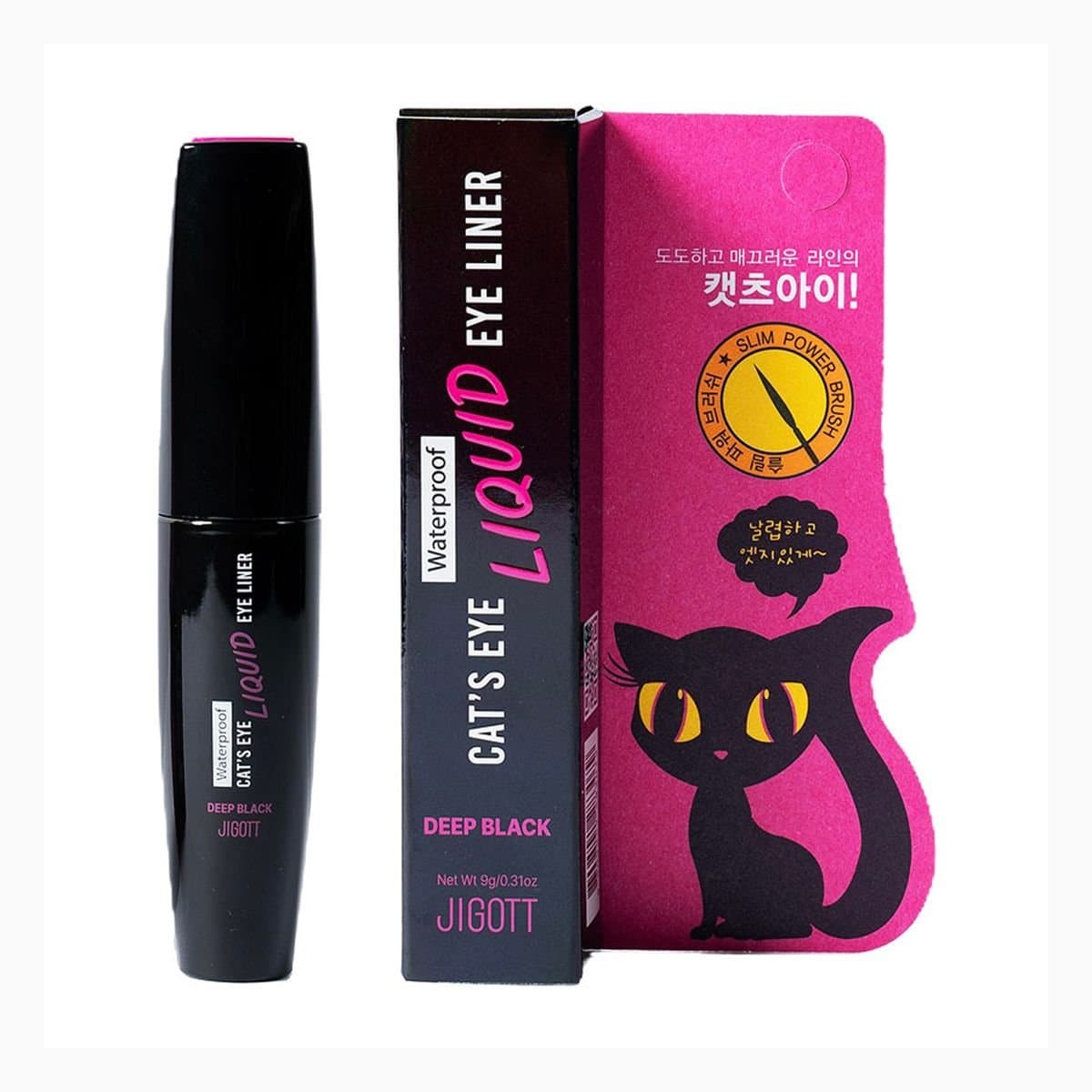 Jigott Cat's Eye Waterproof Liquid Eyeliner(Deep Black)