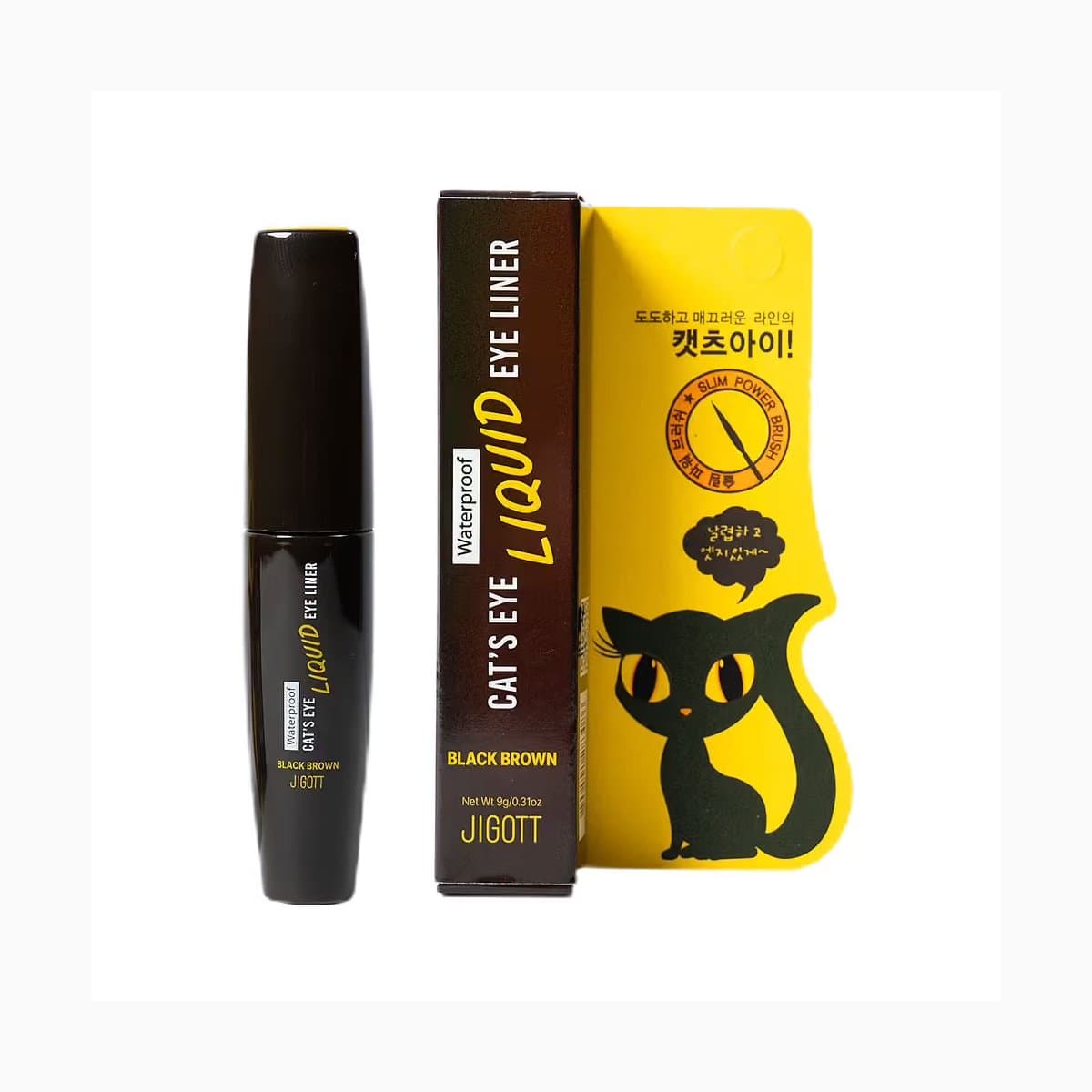 Jigott Cat's Eye Waterproof Liquid Eyeliner(Black Brown)