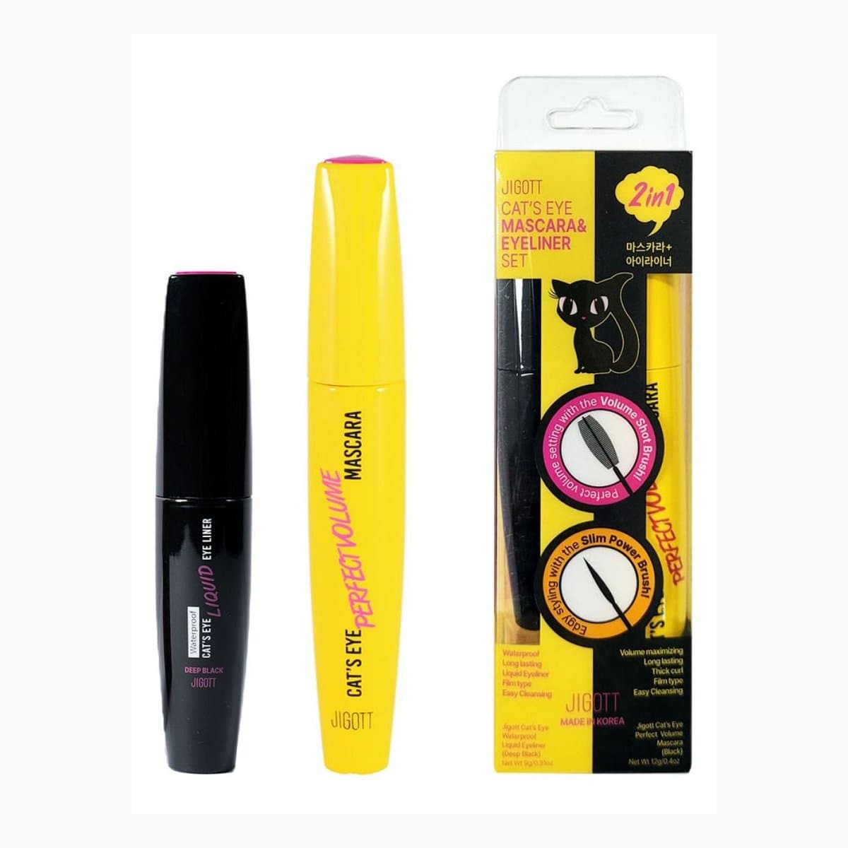 JIGOTT CAT`S EYE MASCARA&EYELINER SET