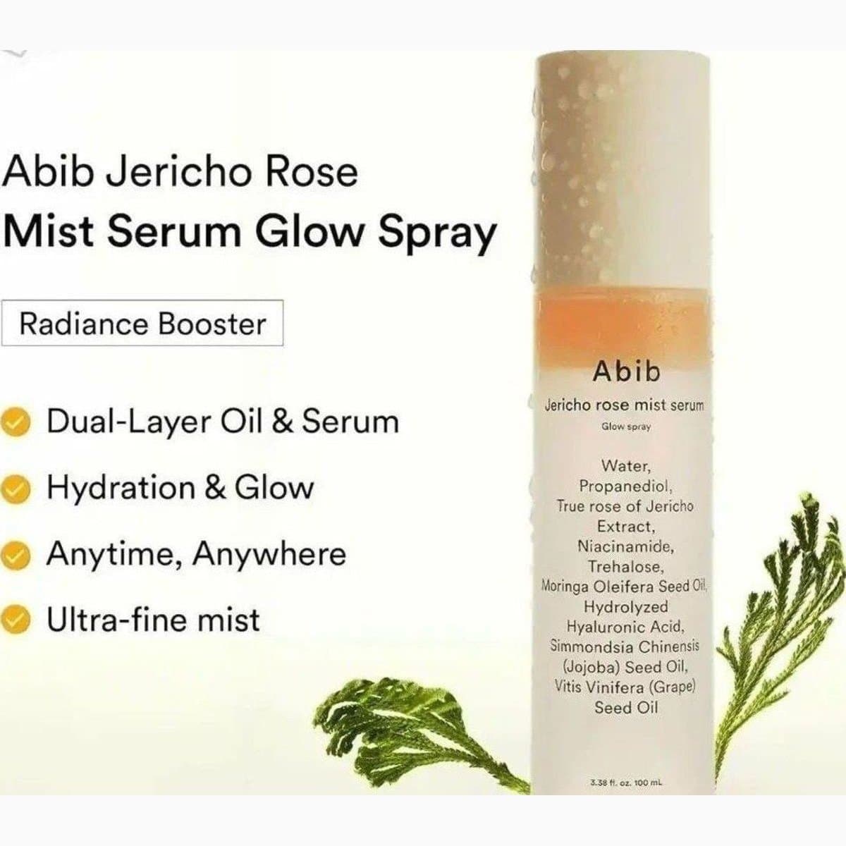Abib Jericho rose facil mist serum
glow spray