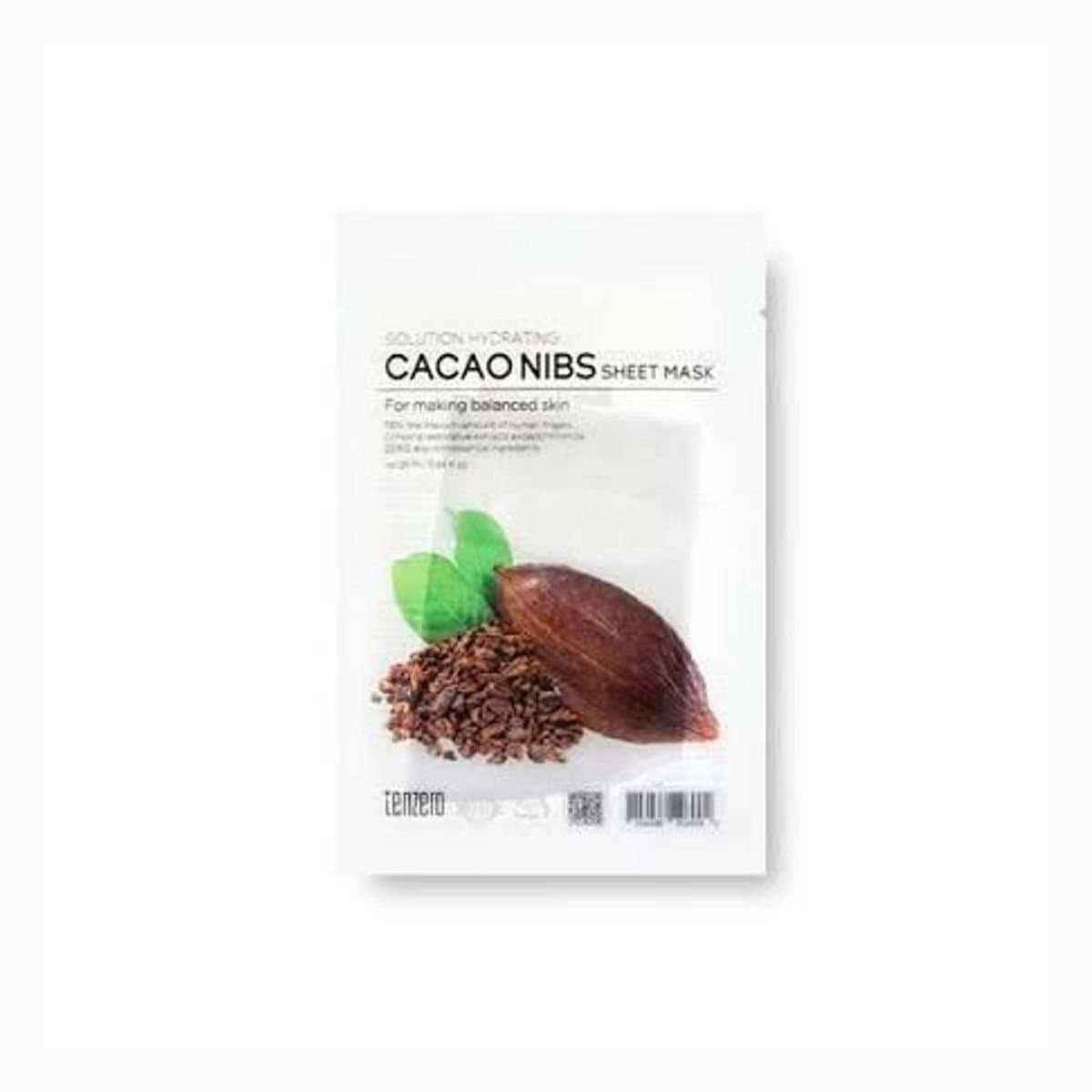 TENZERO SOLUTION HYDRATING CACAO NIBS SHEET MASK