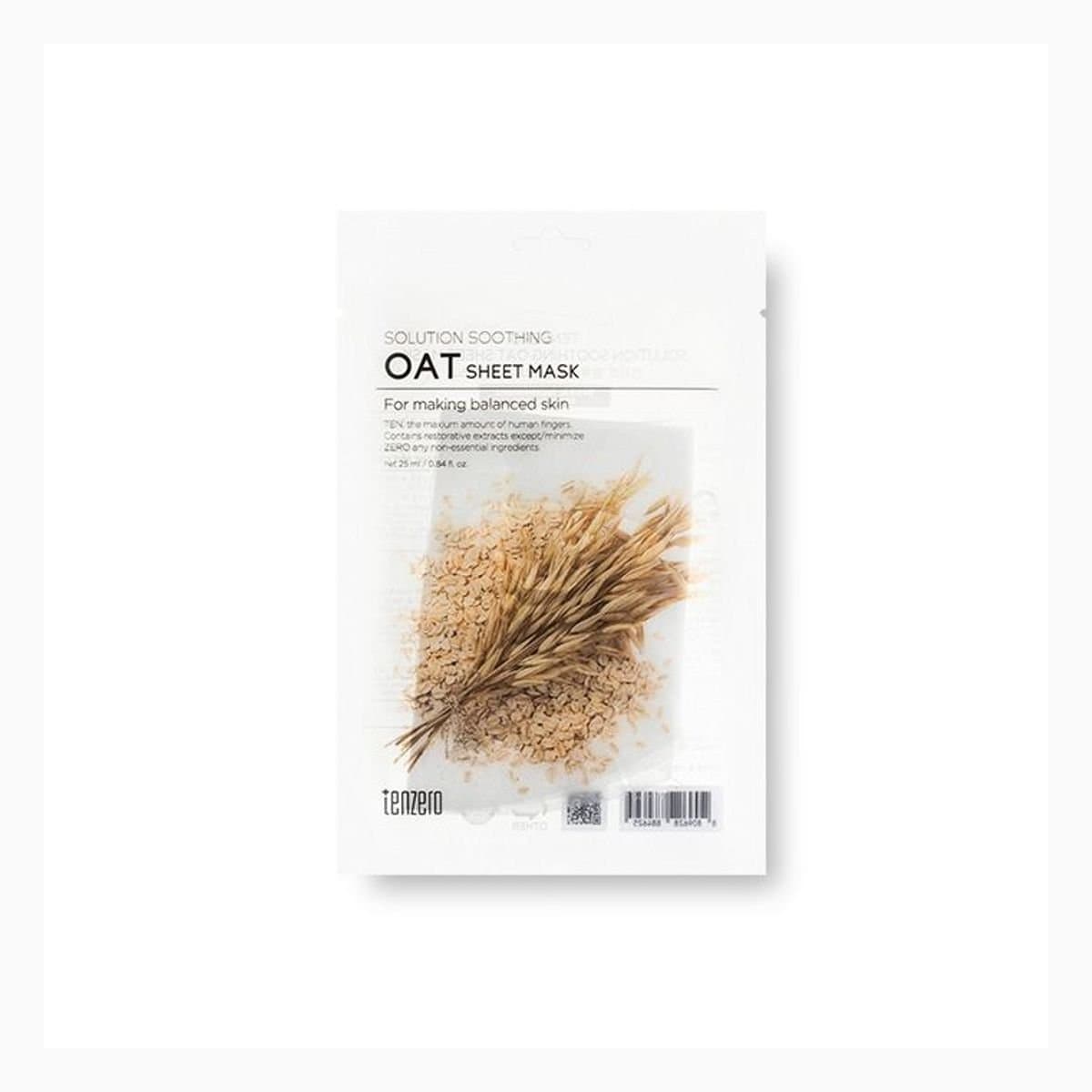 TENZERO SOLUTION SOOTHING OAT SHEET MASK