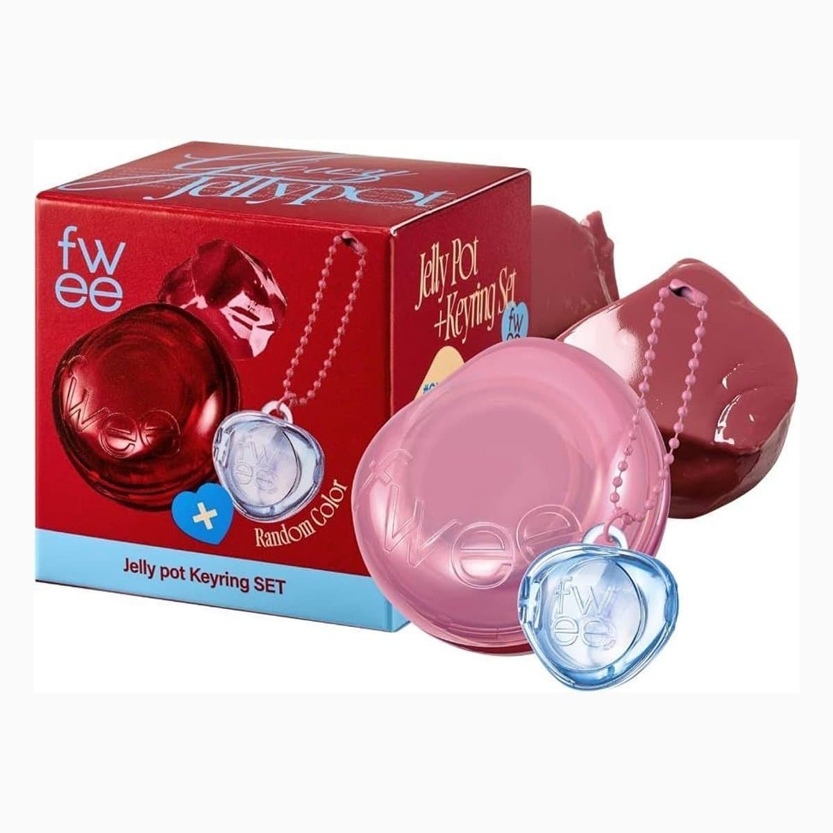 (GL)fwee LIP&CHEEK GLOWY JELLY POT JS01 ROSY GLAZE 4g+PENDANT KEYRING