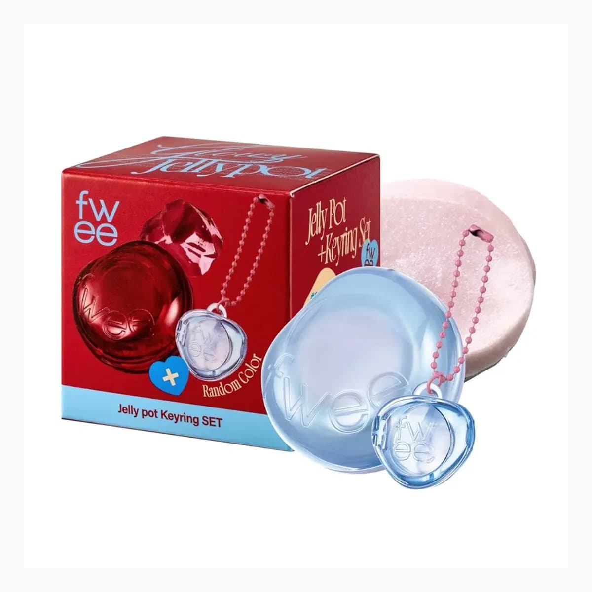 (GL)fwee LIP&CHEEK GLOWY JELLY POT JH00 SUGAR POWDER 4g+PENDANT KEYRING
